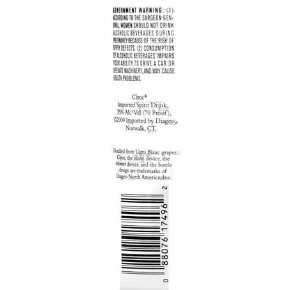 Ciroc Coconut Flavored Vodka 70 - 1.0L - Back Label