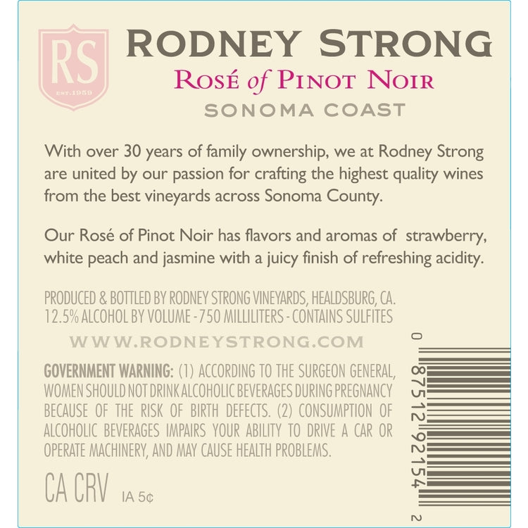 Rodney Strong Rose Of Pinot Noir Sonoma Coast 2023 - 750ML