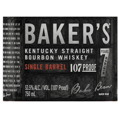 Baker'S Straight Bourbon Single Barrel 7 Yr 107 - 750ML