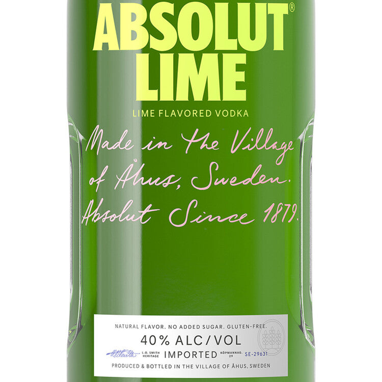 Absolut Lime Flavored Vodka 80 - 1.75L - Front Label