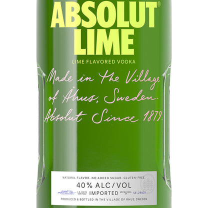Absolut Lime Flavored Vodka 80 - 1.75L - Front Label