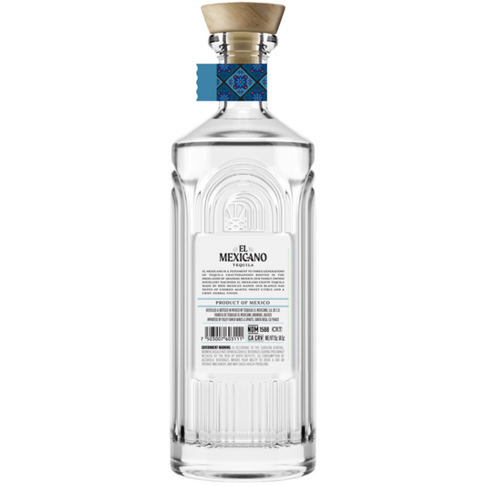 El Mexicano Tequila Blanco 80 - 750ML - Back