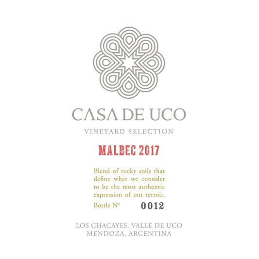Casa De Uco Malbec Vineyard Selection Los Chacayes 2017 - 750ML