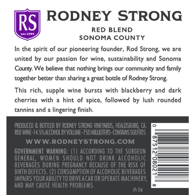 Rodney Strong Red Blend Sonoma County 2021 - 750ML