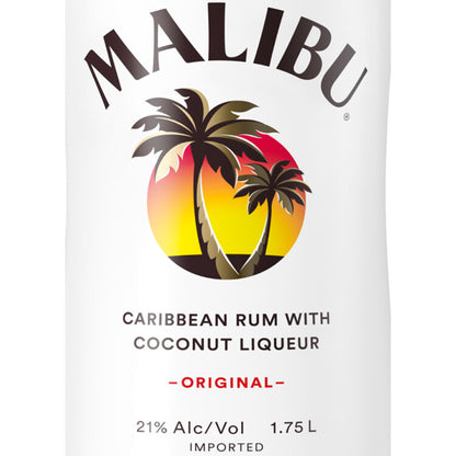 Malibu Coconut Flavored Rum Original 42 - 1.75L - Front Label