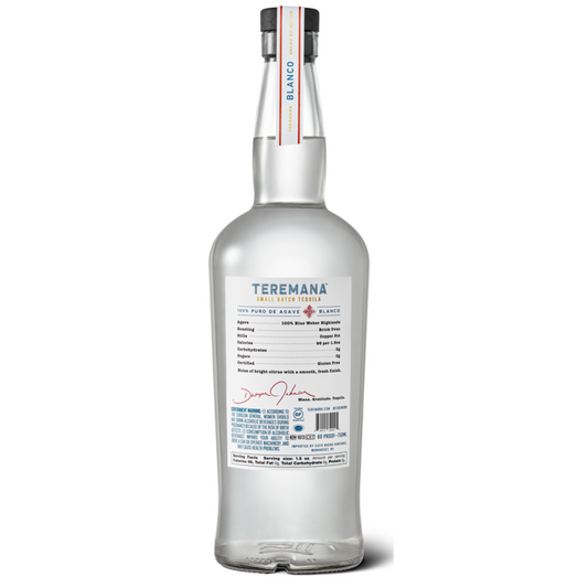 Teremana Tequila Blanco Small Batch 80 - 750ML - Back