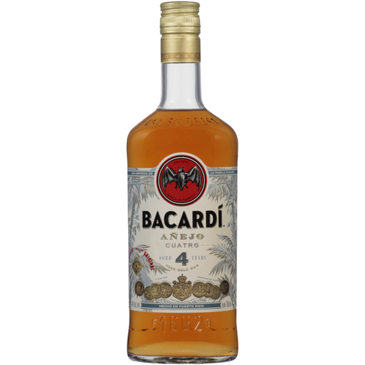 Bacardi Aged Rum Anejo Cuatro 4 Yr 80 - 750ML - Front