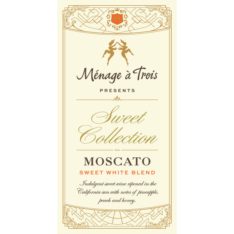 Menage A Trois Moscato Sweet White Blend Sweet Collection California - 750ML - Front Label