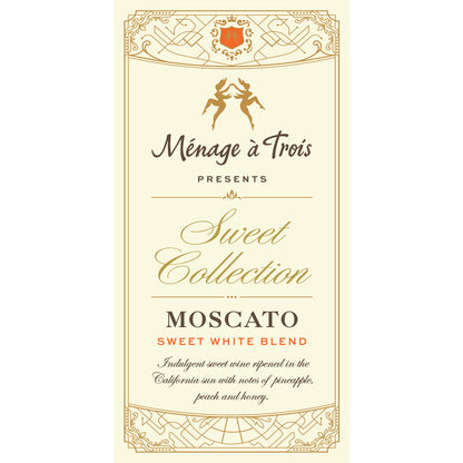 Menage A Trois Moscato Sweet White Blend Sweet Collection California - 750ML - Front Label