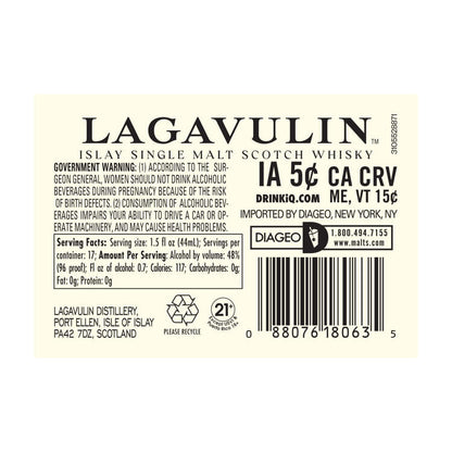 Lagavulin Single Malt Scotch 8 Yr 96 - 750ML - Back Label