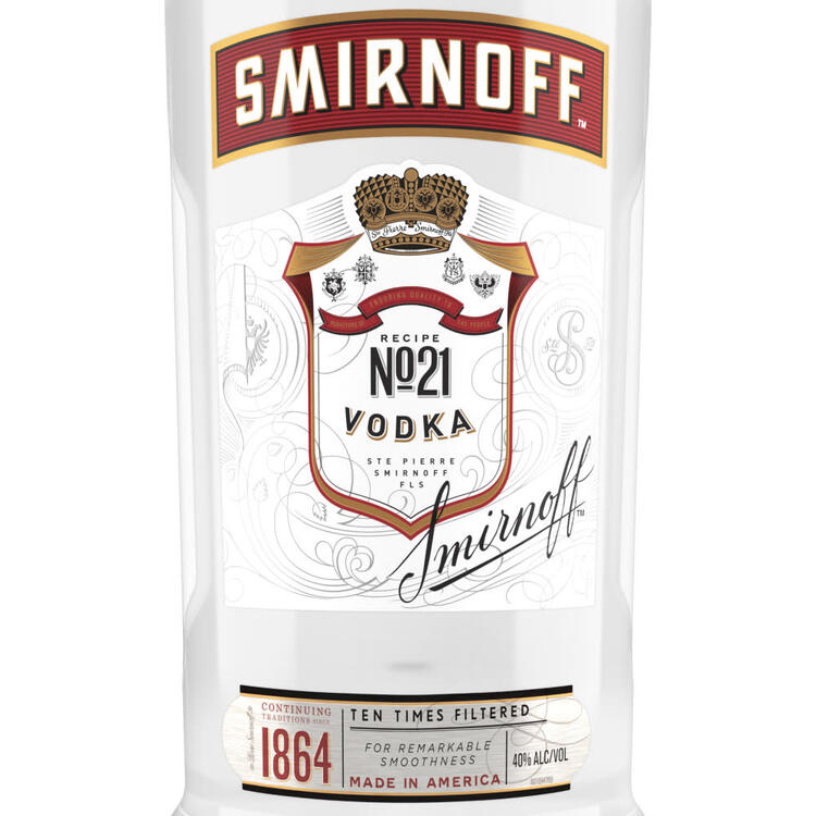 Smirnoff Vodka 80 - 1.75L - Front Label