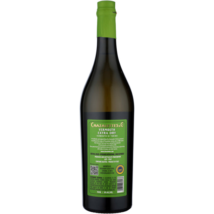 Chazalettes & Co. Vermouth Di Torino Extra Dry - 750ML - Back
