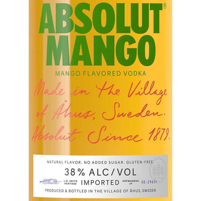 Absolut Mango Flavored Vodka 76 - 750ML - Front Label