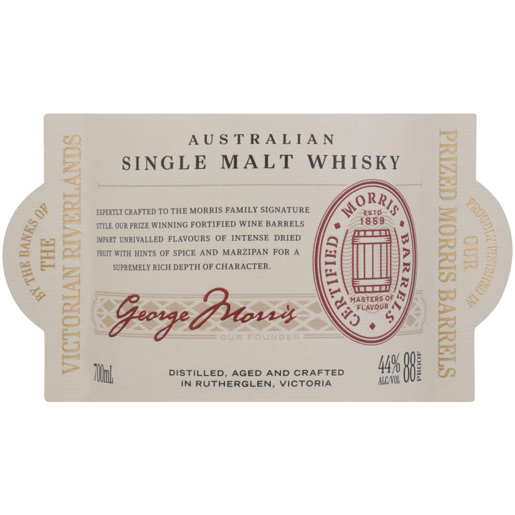 Morris Single Malt Whisky 88 - 700ML - Front Label