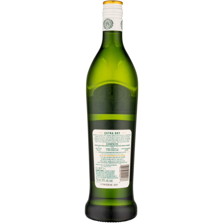 Noilly Prat Vermouth Extra Dry - 750ML - Back