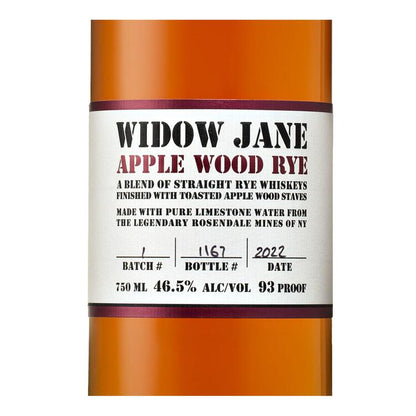 Widow Jane Rye Whiskey Apple Wood 93 - 750ML