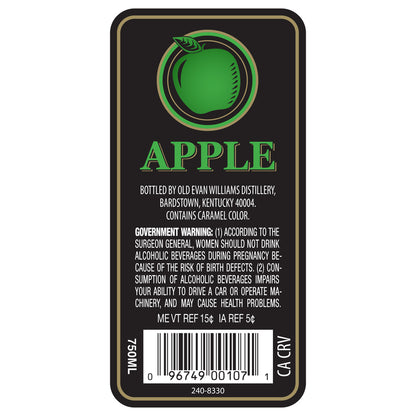 Evan Williams Apple Whiskey Liqueur 65 - 750ML - Back Label