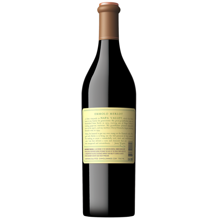 Emmolo Merlot Napa Valley 2022 - 750ML - Back