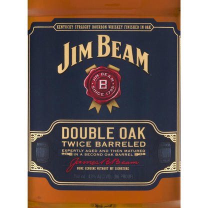 Jim Beam Straight Bourbon Double Oak Twice Barreled 86 - 750ML - Front Label