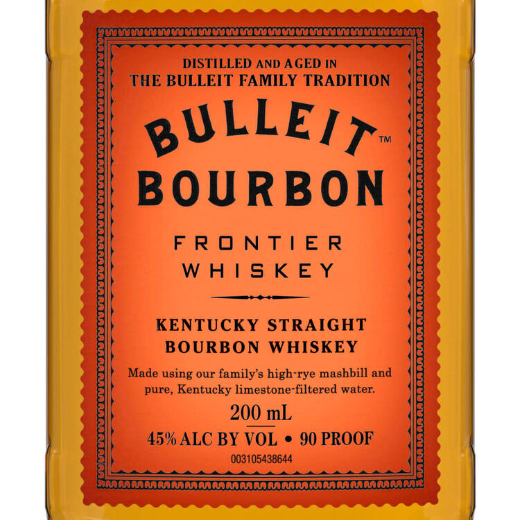 Bulleit Straight Bourbon Frontier Whiskey 90 - 200ML - Front Label