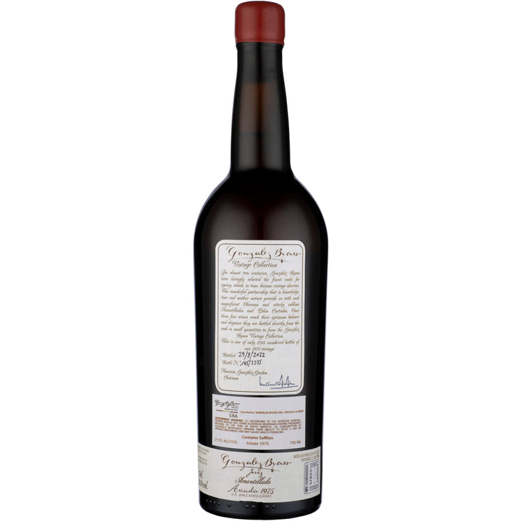 Gonzalez Byass Sherry Anada Finest Dry Vintage Collection Palo 1975 - 750ML - Back