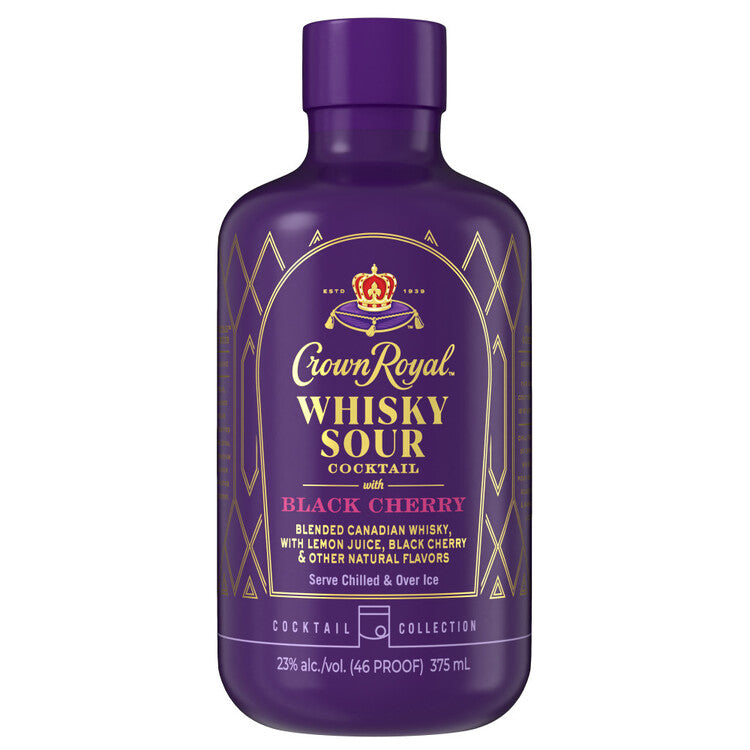 Crown Royal Whiskey Sour Black Cherry 46 - 375ML - Front