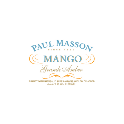 Paul Masson Mango Flavored Brandy Grande Amber 54 - 375ML - Front Label