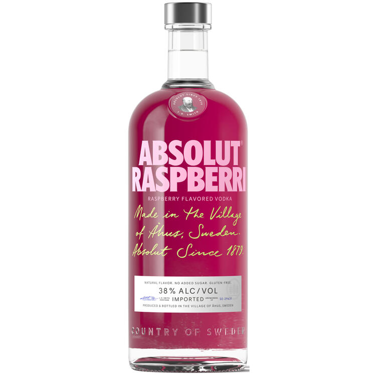Absolut Raspberry Flavored Vodka Raspberri 76 - 1.0L - Front