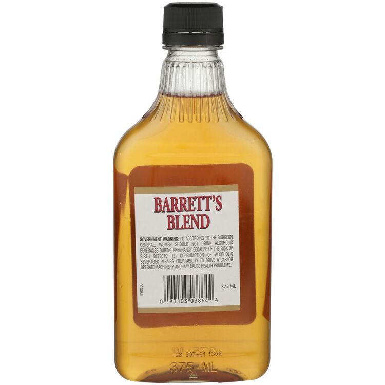 Barrett's Blended American Whiskey 80 - 375ML - Back