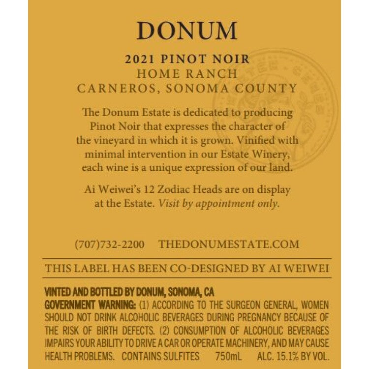Donum Pinot Noir Home Ranch Carneros 2021 - 750ML