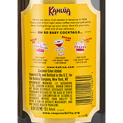 Kahlua Coffee Liqueur The Original 40 - 1.75L - Back Label