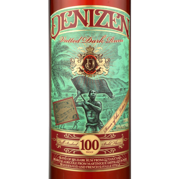 Denizen Dark Rum Vatted 100 - 750ML - Front Label
