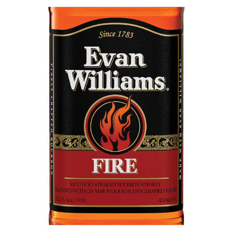 Evan Williams Cinnamon Whiskey Liqueur Fire 65 - 750ML - Front Label