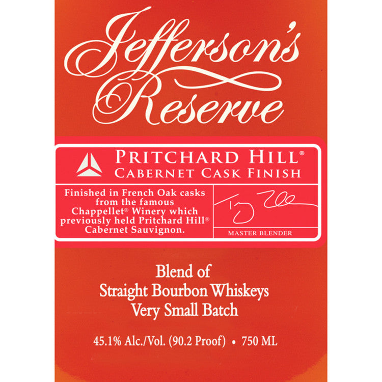 Jefferson's Straight Bourbon Reserve Pritchard Hill Cabernet Cask Fini - 750ML - Front Label