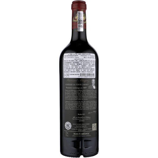 Chateau La Tour Carnet Haut Medoc 2021 Wood Box - 750ML - Back