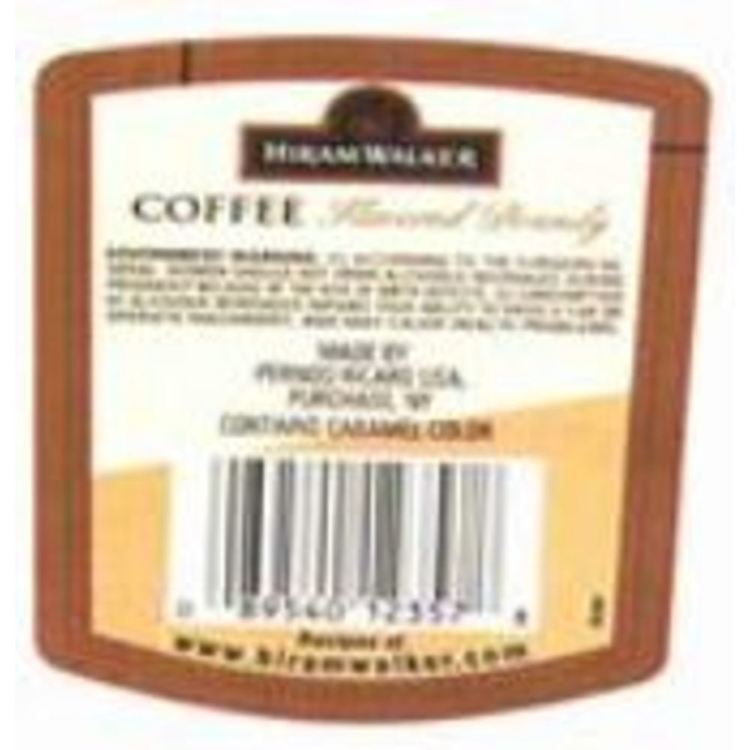 Hiram Walker Coffee Flavored Brandy 60 - 750ML - Back Label