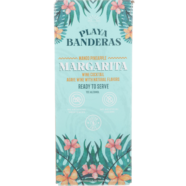 Playa Banderas Mango Pineapple Margarita Wine Based Cocktail - 1.5L - Front