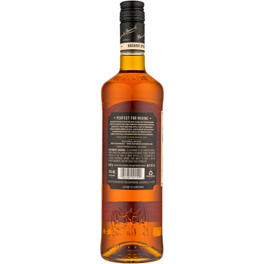 Bacardi Spiced Rum Bacardi Rum Spiced 70 - 750ML - Back