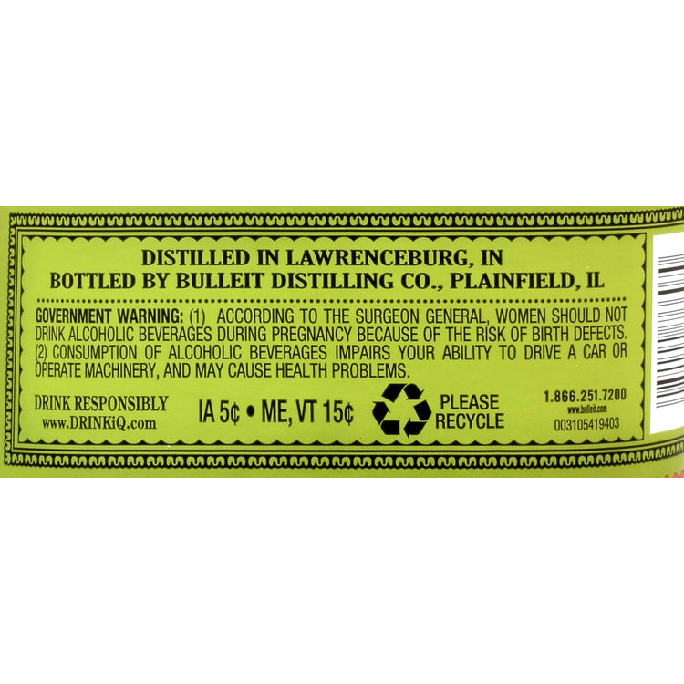 Bulleit Straight Rye Whiskey 95 Small Batch 90 - 1.75L - Back Label