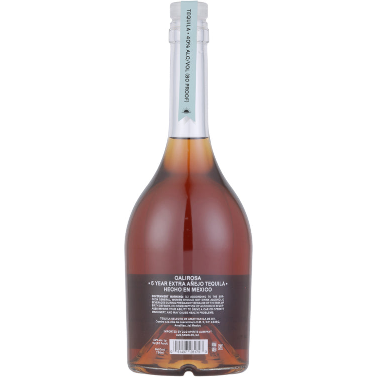 Calirosa Tequila Extra Anejo 5 Yr 80 - 750ML - Back