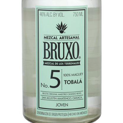 Bruxo Mezcal Artesanal Joven No. 5 Tobala 92 - 750ML