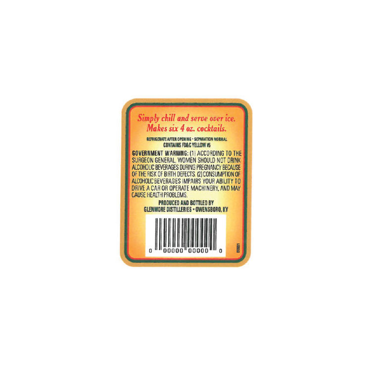 Chi Chi's Margarita Original 20 - 1.75L - Back Label