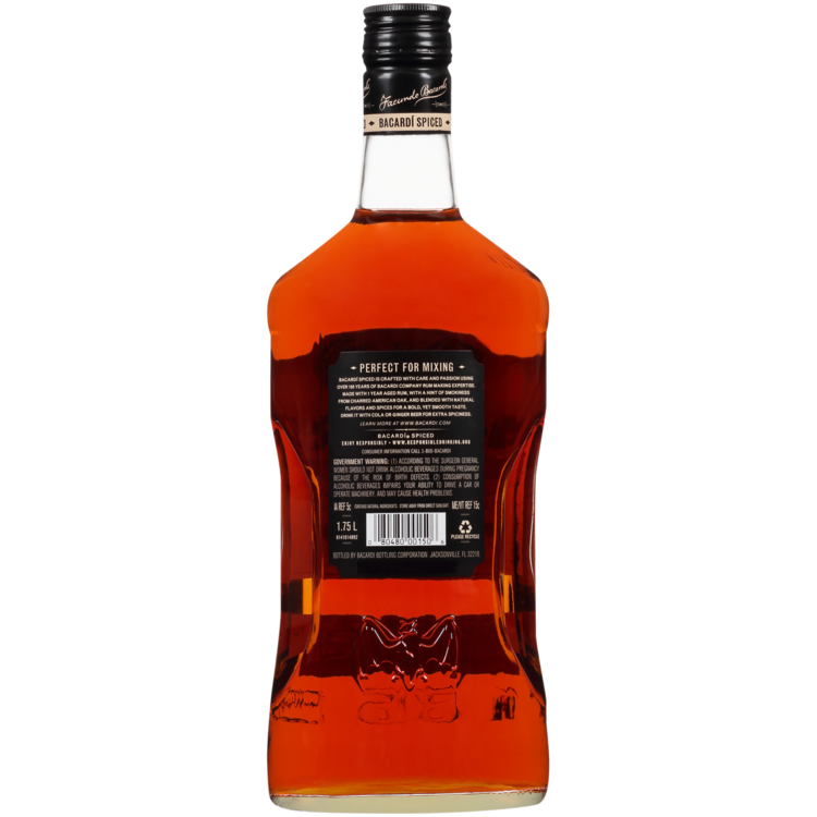 Bacardi Spiced Rum 70 - 1.75L - Back