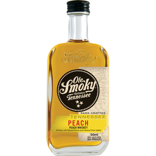Ole Smoky Peach Flavored Whiskey Mountain Made 60 - 50ML - Front