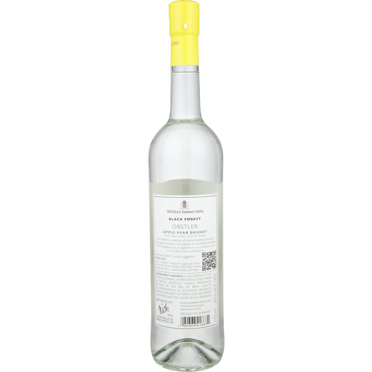 Kammer Obstler Black Forest 80 - 750ML - Back