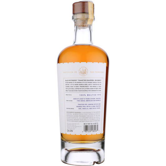 Old Potrero Rye Whiskey Toasted Barrel 6 Yr 102.4 - 700ML - Back