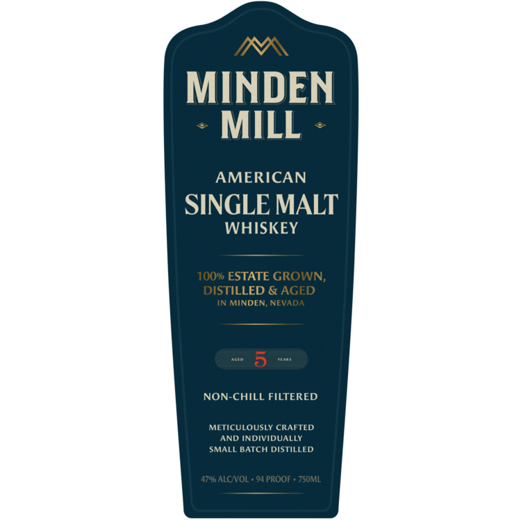 Minden Mill American Single Malt Whiskey 5 Yr 94 - 750ML - Front Label