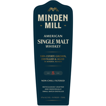 Minden Mill American Single Malt Whiskey 5 Yr 94 - 750ML - Front Label