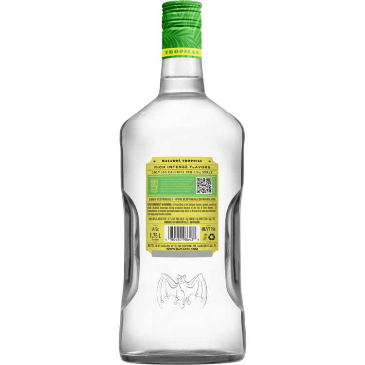 Bacardi Tropical Flavored Rum Limited Edition 70 - 1.75L - Back