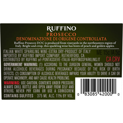 Ruffino Prosecco - 375ML - Back Label